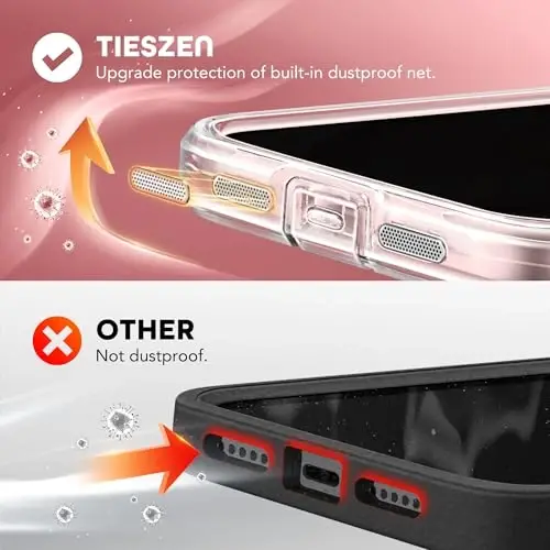 TIESZEN for iPhone 15 Plus Case, Compatible with MagSafe, Built-in Privacy Screen Protector and Camera Protection, Anti Spy Full Body Dustproof Shockproof Hard Phone Case 6.7