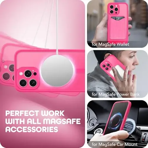 TIESZEN for iPhone 15 Pro Max Case, Compatible with MagSafe, Built-in Privacy Screen Protector and Camera Protection, Anti Spy Full Body Dustproof Shockproof Hard Phone Case 6.7