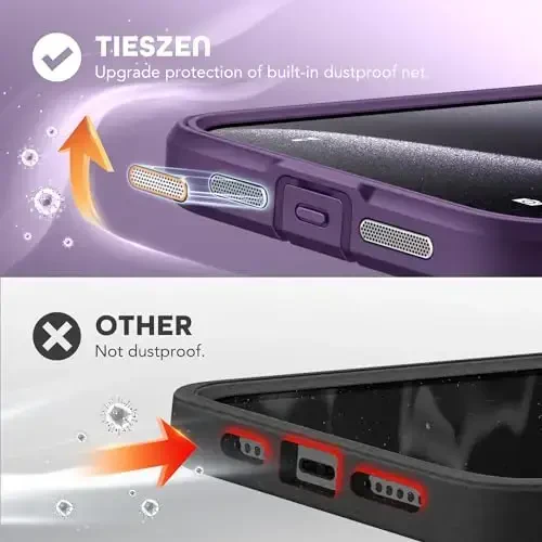 TIESZEN for iPhone 15 Pro Max Case, Compatible with MagSafe, Built-in Privacy Screen Protector and Camera Protection, Anti Spy Full Body Dustproof Shockproof Hard Phone Case 6.7