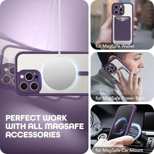 TIESZEN for iPhone 15 Pro Max Case, Compatible with MagSafe, Built-in Privacy Screen Protector and Camera Protection, Anti Spy Full Body Dustproof Shockproof Hard Phone Case 6.7