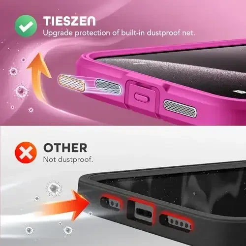 TIESZEN for iPhone 15 Pro Max Case, Compatible with MagSafe, Built-in Privacy Screen Protector and Camera Protection, Anti Spy Full Body Dustproof Shockproof Hard Phone Case 6.7