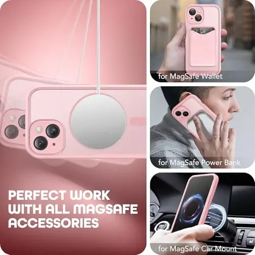 TIESZEN iPhone 15 Plus G‘ilofi, MagSafe bilan mos keladi, o‘rnatilgan maxfiylik ekran himoyasi va kamera himoyasi, josuslikka qarshi to‘liq korpus chang o‘tkazmaydigan zarbaga chidamli qattiq telefon g‘ilofi 6.7