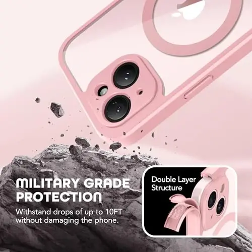 TIESZEN iPhone 15 Plus G‘ilofi, MagSafe bilan mos keladi, o‘rnatilgan maxfiylik ekran himoyasi va kamera himoyasi, josuslikka qarshi to‘liq korpus chang o‘tkazmaydigan zarbaga chidamli qattiq telefon g‘ilofi 6.7