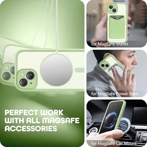 TIESZEN Magnetic for iPhone 15 Plus Case, Compatible with MagSafe, Built-in Privacy Screen Protector and Camera Protection, Anti Spy Full Body Dustproof Shockproof Hard Phone Case 6.7