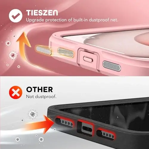 TIESZEN for iPhone 15 Plus Case, Compatible with MagSafe, Built-in Privacy Screen Protector and Camera Protection, Anti Spy Full Body Dustproof Shockproof Hard Phone Case 6.7