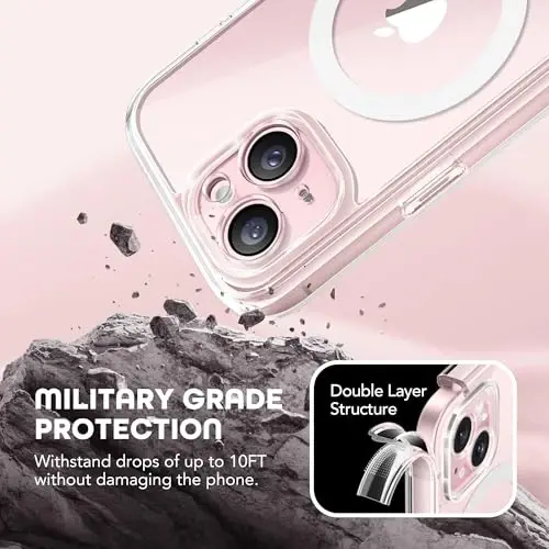 TIESZEN for iPhone 15 Plus Case, Compatible with MagSafe, Built-in Privacy Screen Protector and Camera Protection, Anti Spy Full Body Dustproof Shockproof Hard Phone Case 6.7
