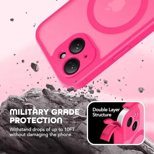 TIESZEN iPhone 15 Plus uchun g‘ilof, MagSafe bilan mos, o‘rnatilgan maxfiylik ekran himoyachisi va kamera himoyasi, casusga qarshi chang o‘tkazmaydigan zarbga chidamli qattiq telefon g‘ilofi 6,7