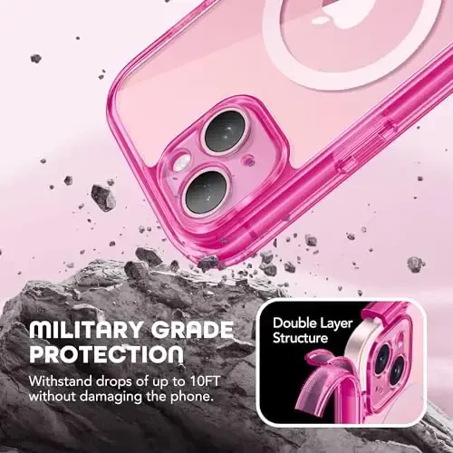 TIESZEN iPhone 15 Plus uchun g'ilof, MagSafe bilan mos, o'rnatilgan shaxsiy ekran himoyachisi va kamera himoyasi, Anti Spy to'liq korpus chang o'tkazmaydigan zarbaga chidamli qattiq telefon g'ilofi 6,7