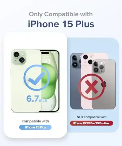 TIESZEN iPhone 15 Plus uchun mos keladigan tiniq yaltiroq gʻilof, ekran himoyachisi + kamera linzalari himoyachisi bilan [3 tasi 1 da], [sargʻaymaydigan] yaltiroq zarbga chidamli qattiq telefon gʻilofi ayollar uchun 6,7