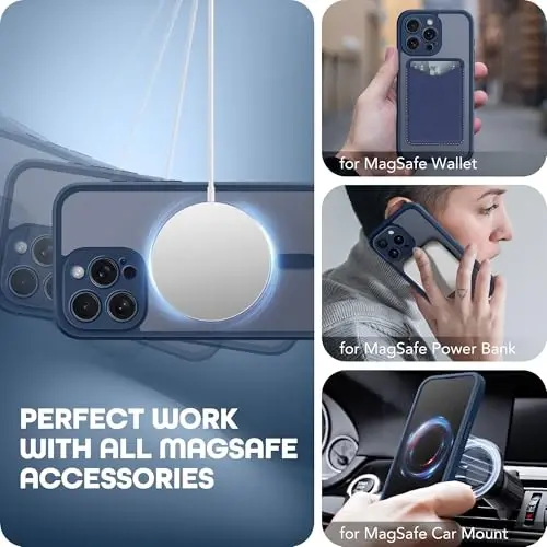 TIESZEN iPhone 15 Pro G‘ilof, MagSafe bilan mos keladi, o‘rnatilgan maxfiylik ekran himoyachisi va kamera himoyasi, josuslikka qarshi to‘liq korpus chang o‘tkazmaydigan zarbaga chidamli qattiq telefon g‘ilofi 6.1