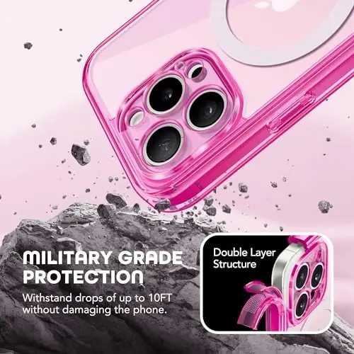 TIESZEN iPhone 15 Pro G‘ilof uchun, MagSafe bilan mos keluvchi, o‘rnatilgan Maxfiylik Ekran Himoyachisi va Kamera Himoyasi, Josuslarga qarshi To‘liq korpusli Chidamli va Zarbga chidamli Qattiq Telefon G‘ilofi 6.1