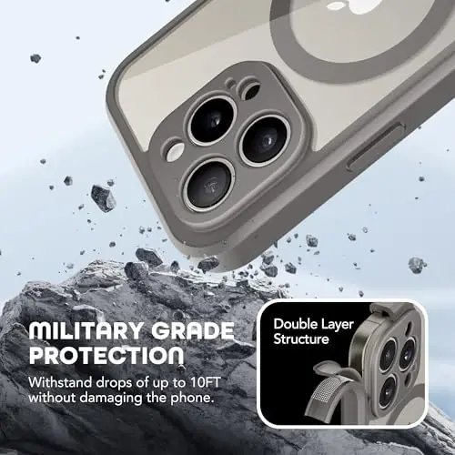 TIESZEN iPhone 15 Pro Kılıf, MagSafe Uyumlu, Dahili Gizlilik Ekran Koruyuculu ve Kamera Korumalı, Casusluk Önleyici Tam Gövde Toz Geçirmez Darbeye Dayanıklı Sert Telefon Kılıfı 6.1