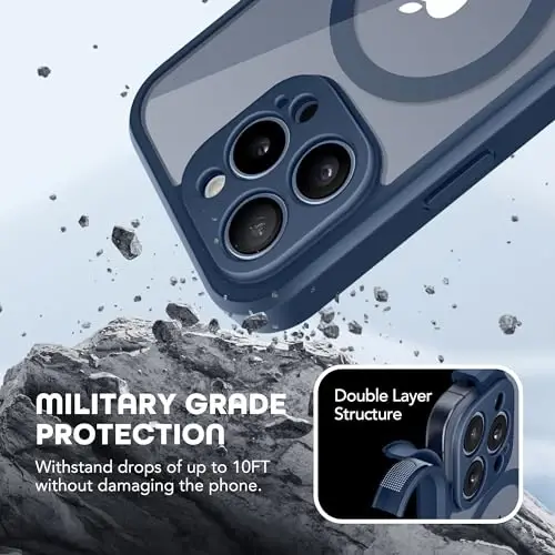 TIESZEN for iPhone 15 Pro Case, Compatible with MagSafe, Built-in Privacy Screen Protector and Camera Protection, Anti Spy Full Body Dustproof Shockproof Hard Phone Case 6.1