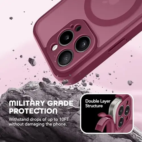 TIESZEN iPhone 15 Pro Max G‘ilofi, MagSafe bilan mos keladi, O‘rnatilgan Maxfiylik Ekran Himoyachisi va Kamera Himoyasi, Josuslikka qarshi To‘liq tana Chang o‘tkazmaydigan Zarbaga chidamli Qattiq telefon g‘ilofi 6.7