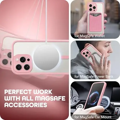TIESZEN iPhone 15 Pro Max G‘ilofi, MagSafe bilan mos, o‘rnatilgan maxfiylik ekran himoyasi va kamera himoyasi, josuslikka qarshi to‘liq tana chang o‘tkazmaydigan zarbaga chidamli qattiq telefon g‘ilofi 6.7