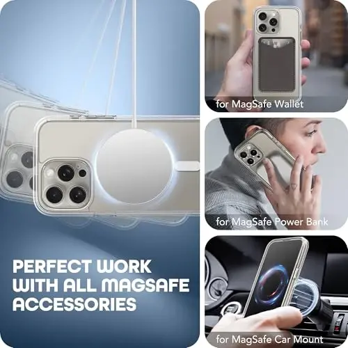 TIESZEN for iPhone 15 Pro Max Case, Compatible with MagSafe, Built-in Privacy Screen Protector and Camera Protection, Anti Spy Full Body Dustproof Shockproof Hard Phone Case 6.7