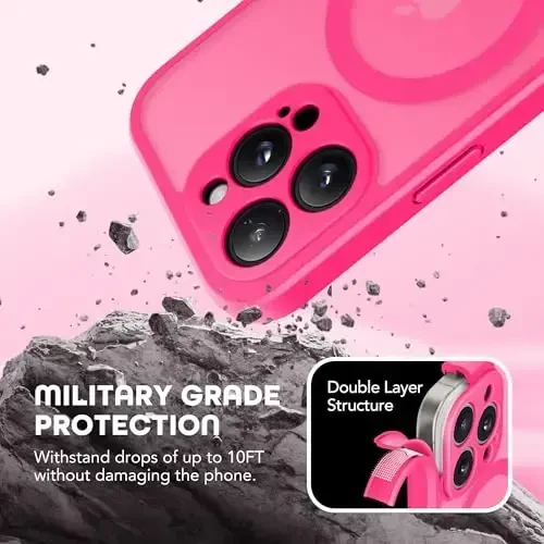 TIESZEN iPhone 15 Pro Max uchun gʻilof, MagSafe bilan mos, oʻrnatilgan maxfiylik ekran himoyachisi va kamera himoyasi, josuslikka qarshi toʻliq korpusli chang oʻtkazmaydigan zarbga chidamli qattiq telefon gʻilofi 6,7