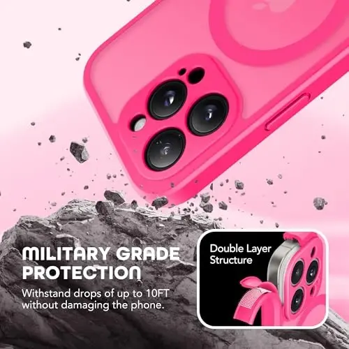 TIESZEN iPhone 15 Pro Max uchun gʻilof, MagSafe bilan mos, oʻrnatilgan maxfiylik ekran himoyachisi va kamera himoyasi, josuslikka qarshi toʻliq korpusli chang oʻtkazmaydigan zarbga chidamli qattiq telefon gʻilofi 6,7