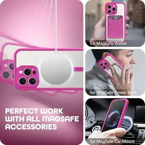 TIESZEN iPhone 15 Pro Max uchun gʻilof, MagSafe bilan mos, oʻrnatilgan maxfiylik ekrani va kamera himoyasi, josuslikka qarshi toʻliq korpusli chang oʻtkazmaydigan zarbaga chidamli qattiq telefon gʻilofi 6,7