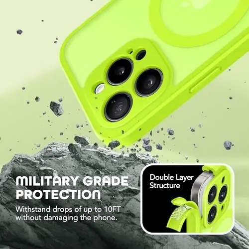 TIESZEN iPhone 15 Pro Max uchun g'ilof, MagSafe bilan mos, o'rnatilgan maxfiylik ekrani va kamera himoyasi, josuslikka qarshi to'liq korpusli chang va zarbga chidamli qattiq telefon g'ilofi 6,7