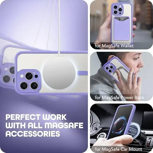 TIESZEN iPhone 15 Pro Max uchun g'ilof, MagSafe bilan mos, o'rnatilgan shaxsiy ekran himoyachisi va kamera himoyasi, josuslikka qarshi to'liq korpusli chang o'tkazmaydigan zarbga chidamli qattiq telefon g'ilofi 6,7