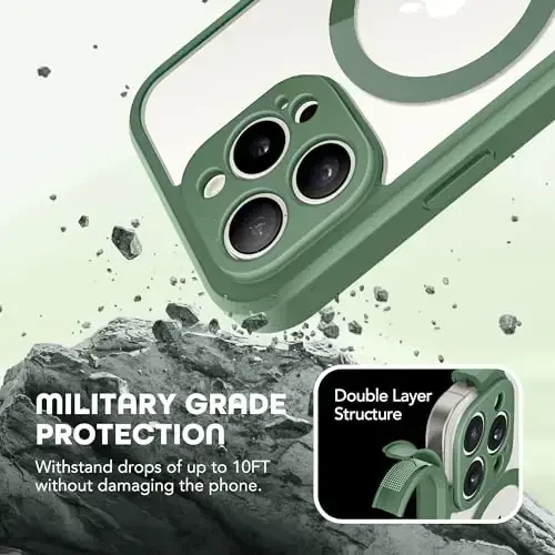 TIESZEN iPhone 15 Pro uchun gʻilof, MagSafe bilan mos, oʻrnatilgan maxfiylik ekran himoyachisi va kamera himoyasi, josuslikka qarshi toʻliq korpusli chang oʻtkazmaydigan zarbga chidamli qattiq telefon gʻilofi 6.1