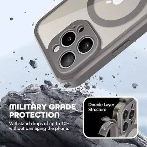 TIESZEN iPhone 15 Pro uchun g'ilof, MagSafe bilan mos, o'rnatilgan maxfiylik ekrani himoyachisi va kamera himoyasi, josuslikka qarshi to'liq korpusli chang o'tkazmaydigan zarbga chidamli qattiq telefon g'ilofi 6.1