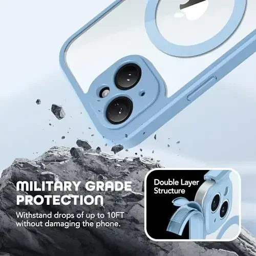 TIESZEN iPhone 15 uchun g'ilof, MagSafe bilan mos, o'rnatilgan maxfiylik ekran himoyachisi va kamera himoyasi, josuslikka qarshi to'liq korpus chang o'tkazmaydigan zarbaga chidamli qattiq telefon g'ilofi 6.1