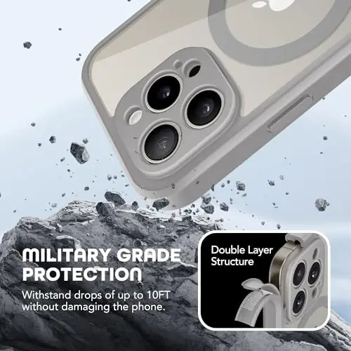 TIESZEN iPhone 15 uchun g'ilof, MagSafe bilan mos, o'rnatilgan maxfiylik ekrani himoyachisi va kamera himoyasi, josuslikka qarshi to'liq korpus chang o'tkazmaydigan zarbga chidamli qattiq telefon g'ilofi 6.1