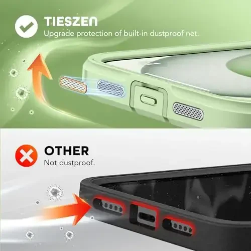 TIESZEN Magnetic for iPhone 15 Plus Case, MagSafe bilan mos, oʻrnatilgan maxfiylik ekran himoyachisi va kamera himoyasi, Anti Spy Full Body changga chidamli zarbga bardoshli qattiq telefon qutisi 6,7