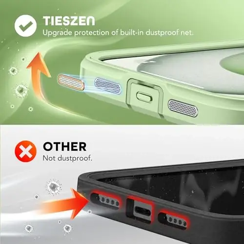 TIESZEN Magnetic for iPhone 15 Plus Case, MagSafe bilan mos, oʻrnatilgan maxfiylik ekran himoyachisi va kamera himoyasi, Anti Spy Full Body changga chidamli zarbga bardoshli qattiq telefon qutisi 6,7