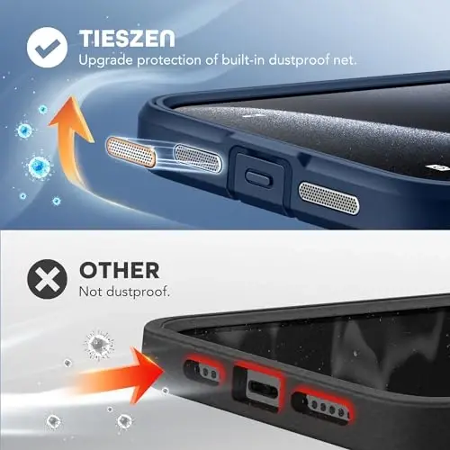 TIESZEN for iPhone 15 Pro Max Case, Compatible with MagSafe, Built-in Privacy Screen Protector and Camera Protection, Anti Spy Full Body Dustproof Shockproof Hard Phone Case 6.7