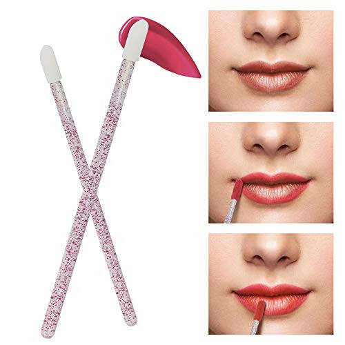 Tifanso 300 PCS Lip Brush, Disposable Lip Wands Make Up Applicators, Lip Gloss Wands Applicator Tool Lipstick Brush, Beauty Cosmetic Kits (Crystal Purple) - 4