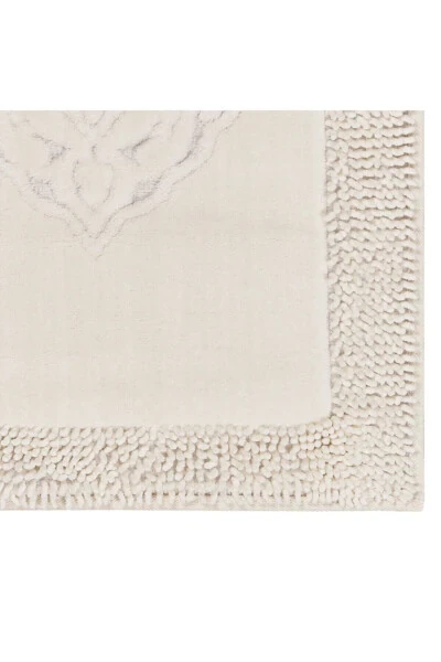 Tiffany 2-Piece Cotton Toilet Set Cream Bathroom Rug Set - 4
