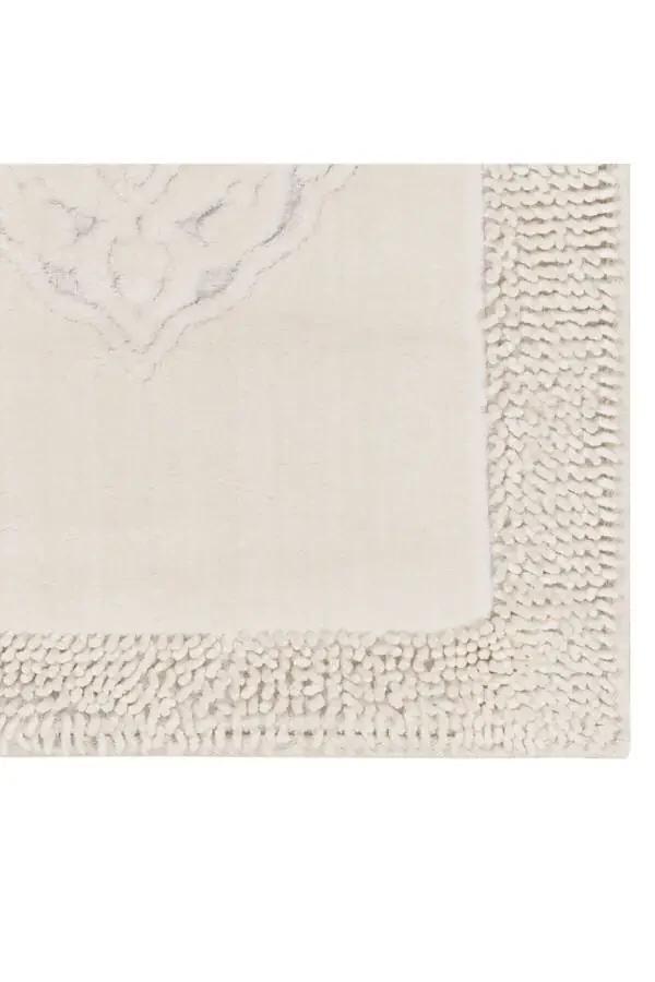 Tiffany 2-Piece Cotton Toilet Set Cream Bathroom Rug Set - 4