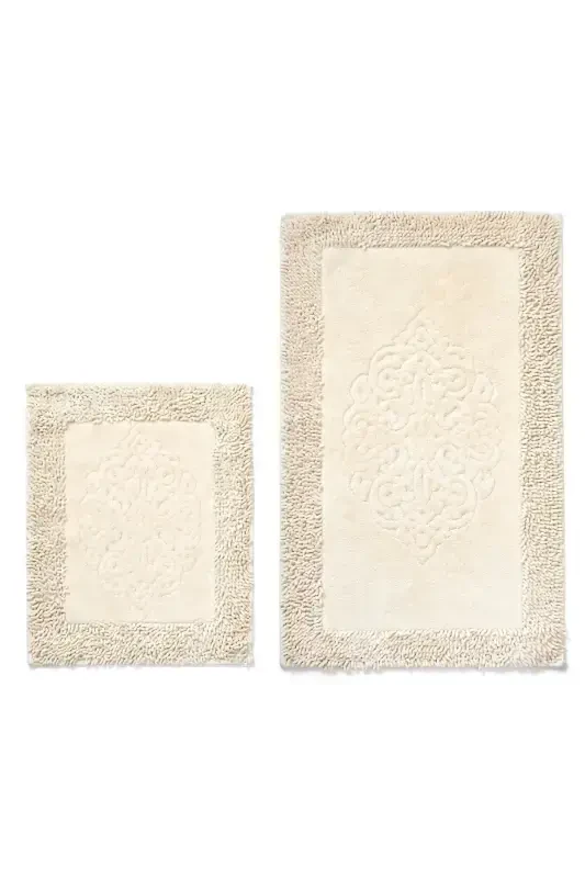 Tiffany 2-Piece Cotton Toilet Set, Mink Bathroom Mat Set - MINK - 4