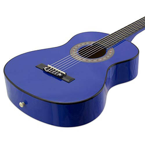 Tiger 6 String Classical Guitar, Right, Blue, Three Quarter Size Age 9-11 (CLG4-BL) - 2