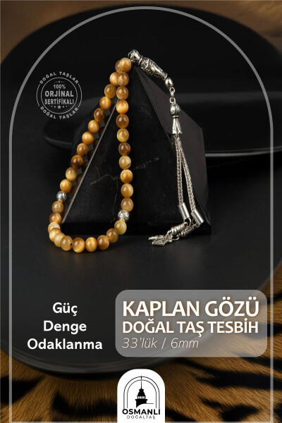 Tiger Eye Natural Stone Tasbih 33'lü - 6mm - 1
