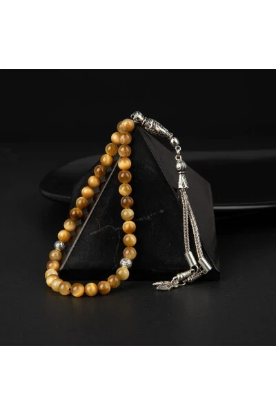 Tiger Eye Natural Stone Tasbih 33'lü - 6mm - OSMANLI DOĞAL TAŞ (1)