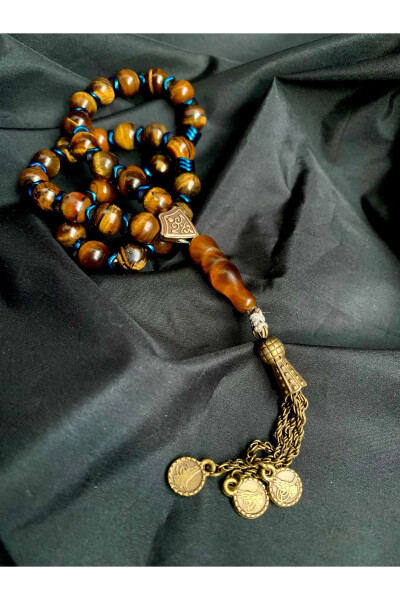 Tiger Eye Platinum Blue Gift Tasbih Hematite . Power Balance Success - 1