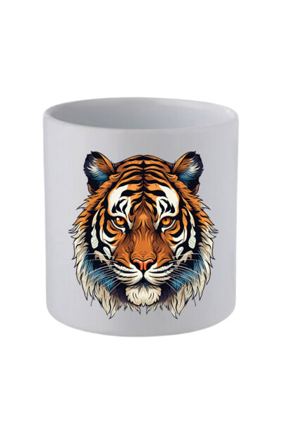 Tiger Handleless Mug Birthday Gifts - Ceramic Coffee, Water Gift Mug - LILI HEDIYELIK