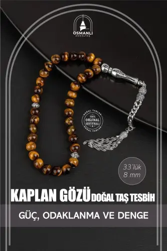 Tiger's Eye Tasbih 33 pcs - 8mm - OSMANLI DOĞAL TAŞ (1)