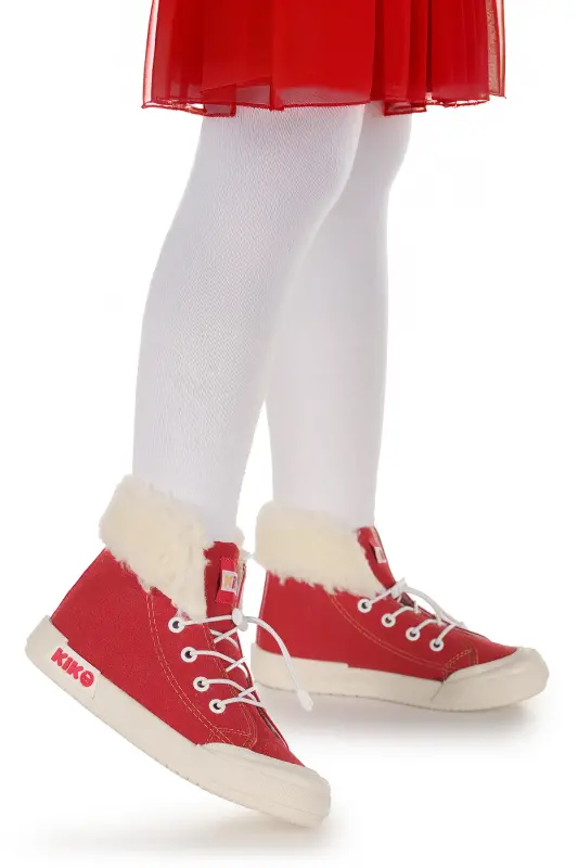 Tigge Daily Elasticated Girls Boot Shoes - Red - 3