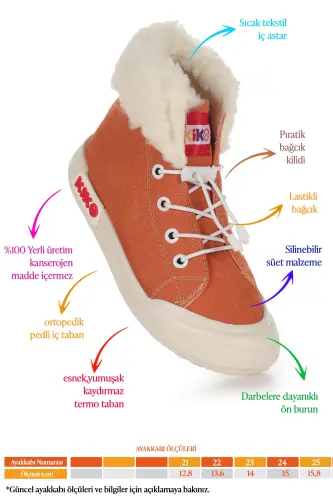 Tigge Günlük Lastikli Kız Bebek Bot Ayakkabı-Turuncu - 2