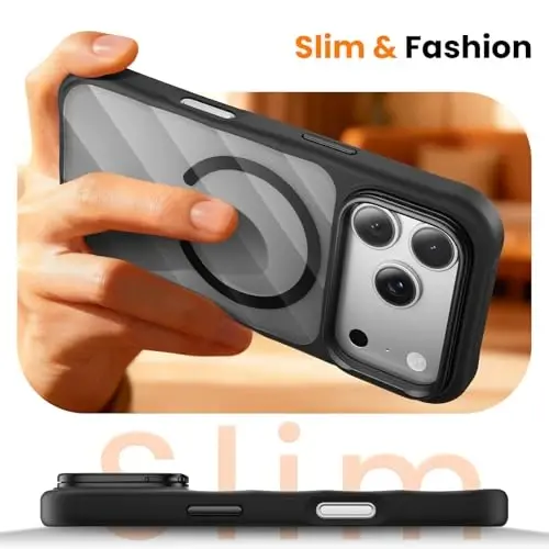 Tigowos 3-in-1 Set for iPhone 17 Pro Max Case with Camera Stand [1 Screen Protector & 1 Camera Lens Protector][Fits MagSafe][Shockproof & Magnetic][Translucent Matte] Fashion Phone Case (Black) - 4