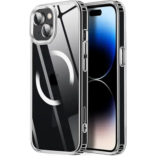 Tigowos Compatible with iPhone 15 Plus&iPhone 14 Plus Phone Case [Fits MagSafe][10FT Drop Resistant] Crystal Clear Shockproof Slim Fit for iPhone 15 Plus&iPhone 14 Plus Case，Clear - TIGOWOS