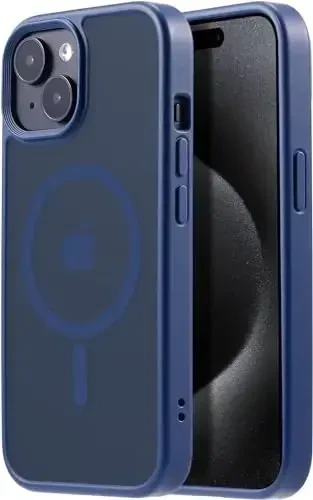 Tigowos для iPhone 15 Магнитный чехол Подходит MagSafe 15FT Ударопрочный Защита от пожелтения Сверхпрочная задняя крышка для iPhone 15 Чехлы для телефонов 6.1