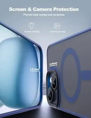 Tigowos для iPhone 15 Магнитный чехол Подходит MagSafe 15FT Ударопрочный Защита от пожелтения Сверхпрочная задняя крышка для iPhone 15 Чехлы для телефонов 6.1