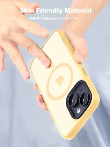 Tigowos для iPhone 15 Plus и iPhone 14 Plus Чехол для телефона Подходит для MagSafe 10FT Устойчивая к падению матовая кожа Задняя крышка для iPhone 15 Plus и iPhone 14 Plus Чехол, Оранжевый - 4