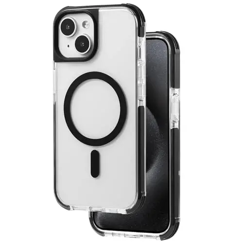Tigowos for iPhone 15 Bumper Case Fits MagSafe 15FT Drop Resistant Anti-Yellowing Heavy Duty Shockproof Back Cover Fits iPhone 15 Phone Cases 6.1